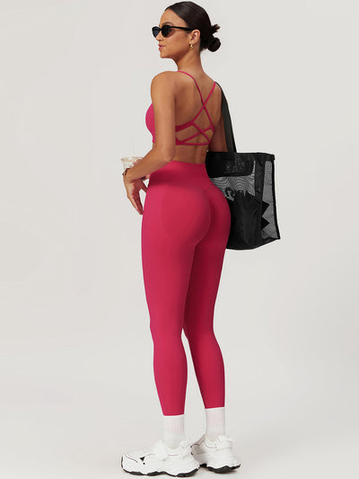 Nahtloser Cross-Back Sport-BH – Hoher Halt, Herausnehmbare Pads