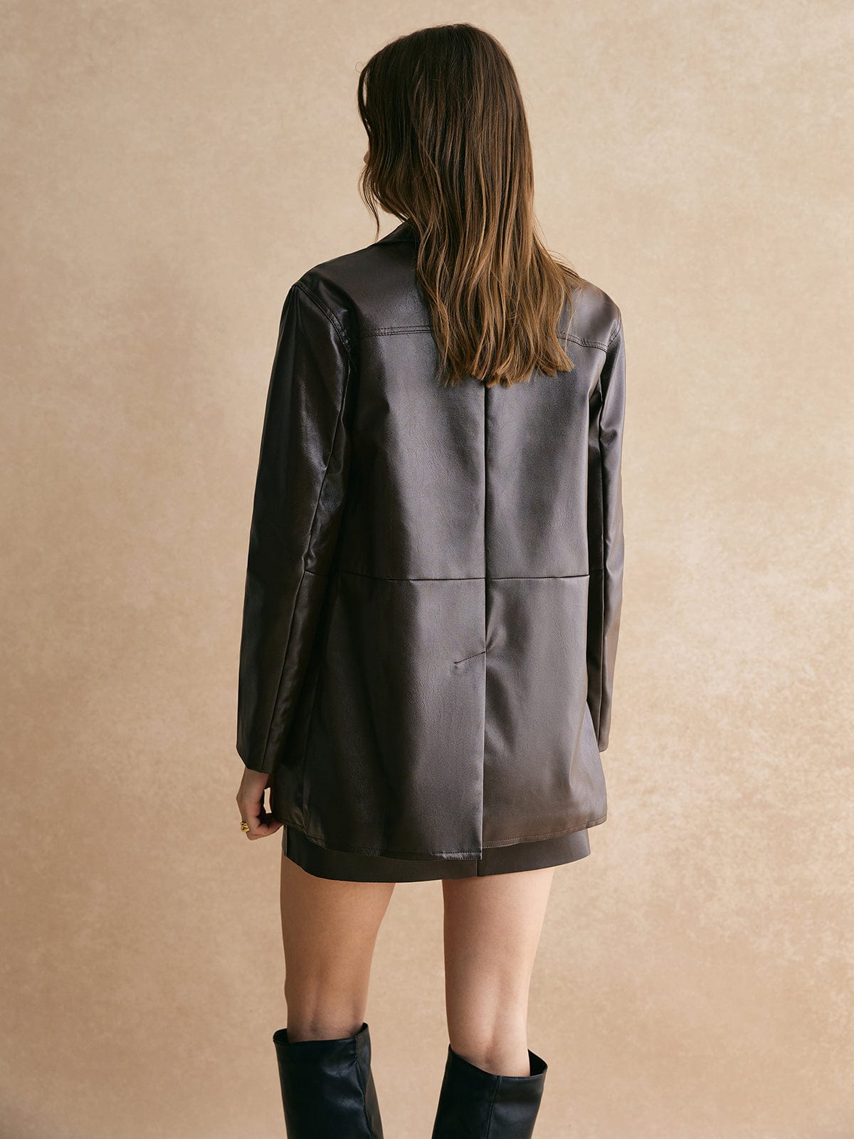 Celeste | Elegantes Leder-Set mit Blazer & Rock