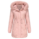 BELLE - Wattierte Winterjacke mit flauschigem Kragen in Rosa