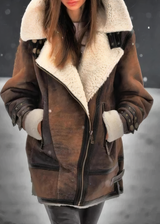 BRYNN - Kuschelige Winterjacke in Braun