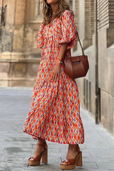 Isadora - Gestuftes Maxikleid