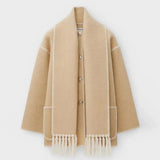 Brynora | Stilvolle Winterjacke mit integriertem Schal in Beige