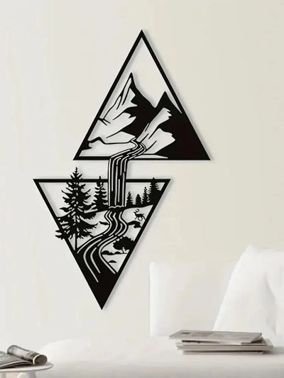 Berglandschaft Metall Wanddekoration