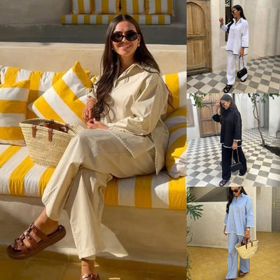 Patricia™ - Modisches 2-teiliges Damen-Set mit weitem Bein