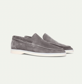 Herren Loafers | Klassische Slipper | Weiche Oberfläche mit samtiger Textur & Elegantes Design in Hellgrau