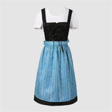 Oktoberfest Dirndl Kleid für Damen mit blauer Schürze - Katharina in Blau