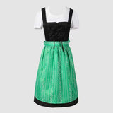 Oktoberfest Dirndl Kleid für Damen mit blauer Schürze - Katharina in Grün