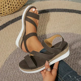 Zinnia - Offene Freizeitschuhe aus Kunstleder mit Slingback in Browness