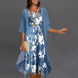 Faiza  | Sommerliches Eleganzkleid in Blau