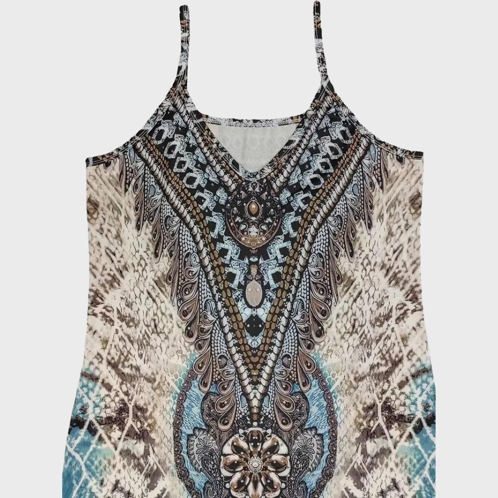 Daisy - Sommerkleid mit V-Ausschnitt und Spaghettiträgern