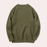 Trond - Lässiger Herren-Pullover mit Rundhalsausschnitt in Armee grün
