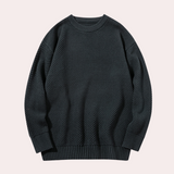 Trond - Lässiger Herren-Pullover mit Rundhalsausschnitt in Schwarz