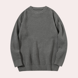 Trond - Lässiger Herren-Pullover mit Rundhalsausschnitt in Grau
