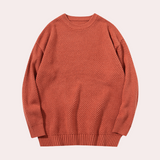 Trond - Lässiger Herren-Pullover mit Rundhalsausschnitt in Orange