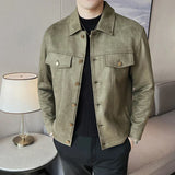 CALLUM - Wildlederjacke in Premium-Qualität in Armeegrün
