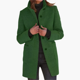 Jessica | Damen Winter Mantel mit Langem Ärmel im Klassischen Stil in Grün