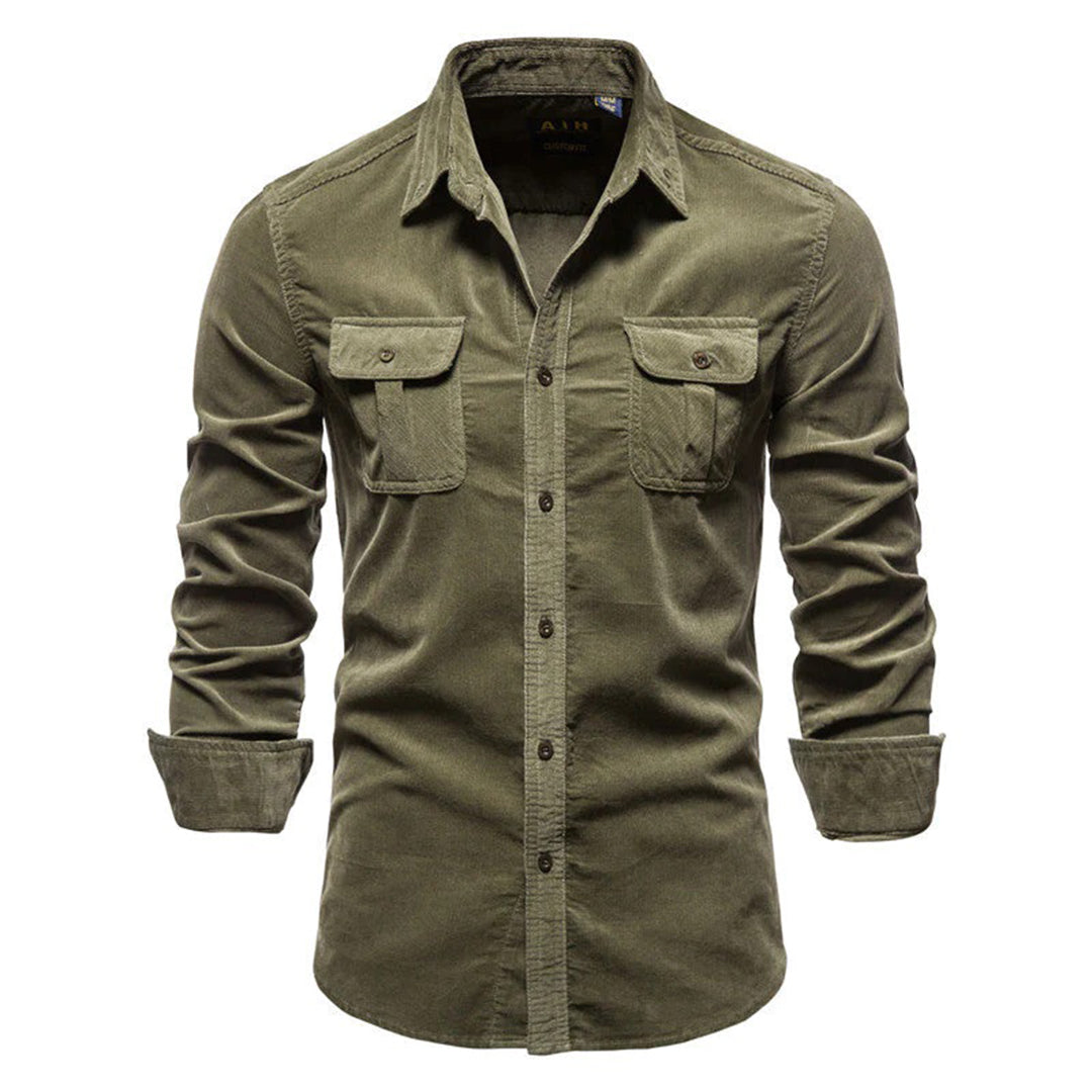 Alonzo - Herren Cordhemd Slim Fit