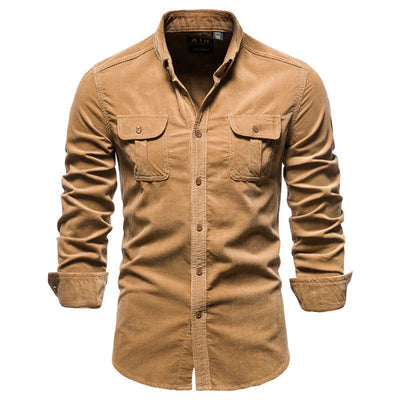 Alonzo - Herren Cordhemd Slim Fit