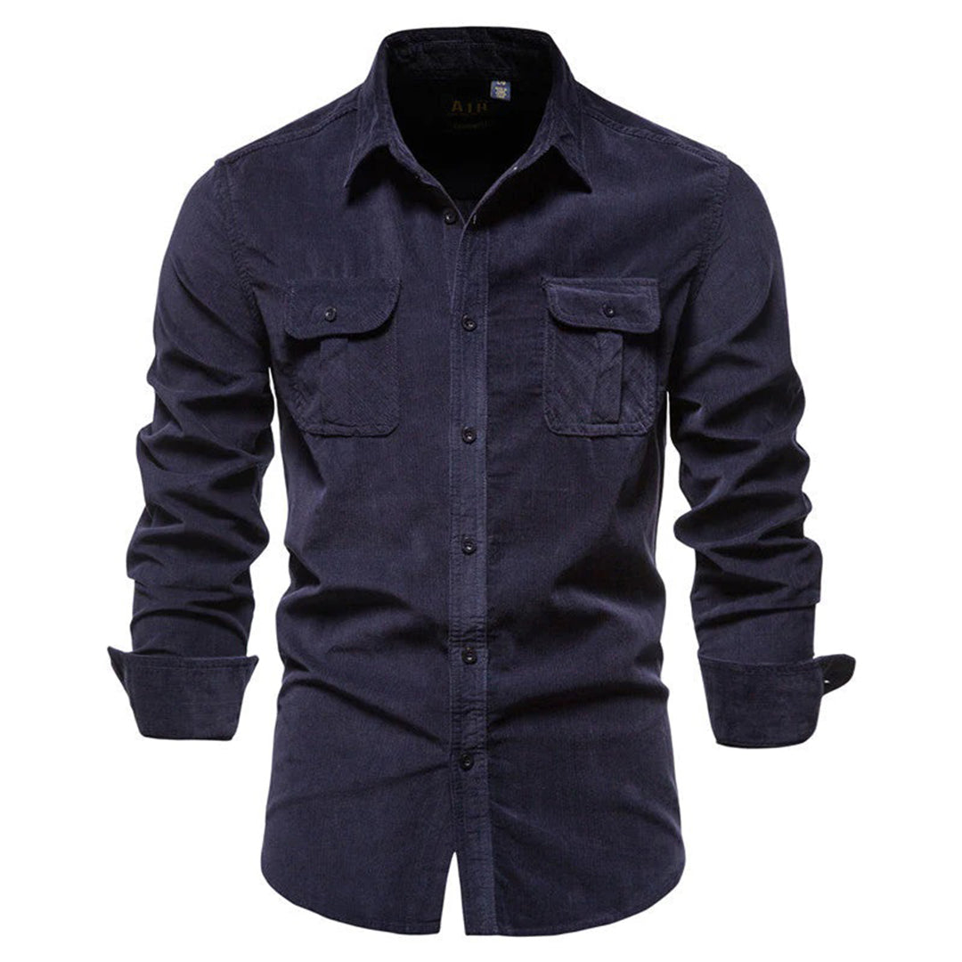Alonzo - Herren Cordhemd Slim Fit