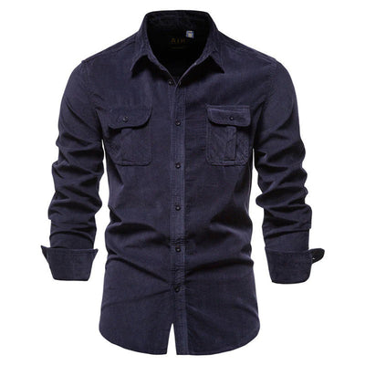Alonzo - Herren Cordhemd Slim Fit