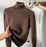 Charles | Maxi-Komfortpullover mit Rollkragen in Braun