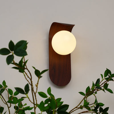 AuraWood Light – Retro Holz-Acrylglas LED Wandleuchte