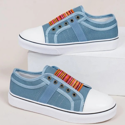 Benedetta - Bequeme Damen Canvas-Sneaker mit elastischem Stoff