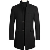 CAMILLO – Herren-Herbstmantel – Eleganter Mantel aus Premium-Stoffen in Schwarz