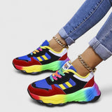 Sandra | Damen Frühlings Chunky Modische Athletic Sneaker in Blau