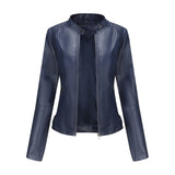 Gemma - Epische Lederjacke für Damen in Marineblau
