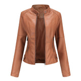 Gemma - Epische Lederjacke für Damen in Kamel