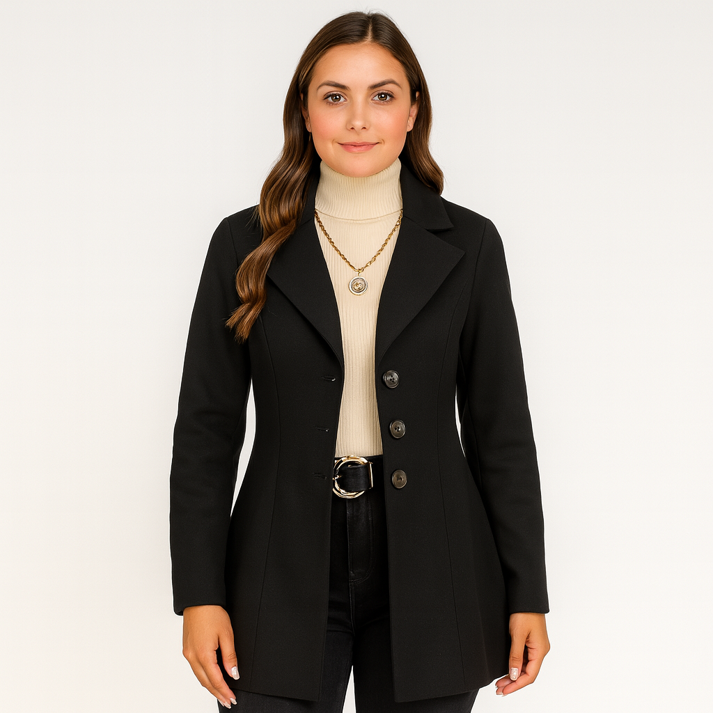 Marlene | Damen Wintermantel mit Knopfverschluss und Langarm