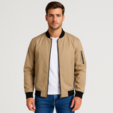 Minimalistische Herren-Bomberjacke - Ken in Khaki