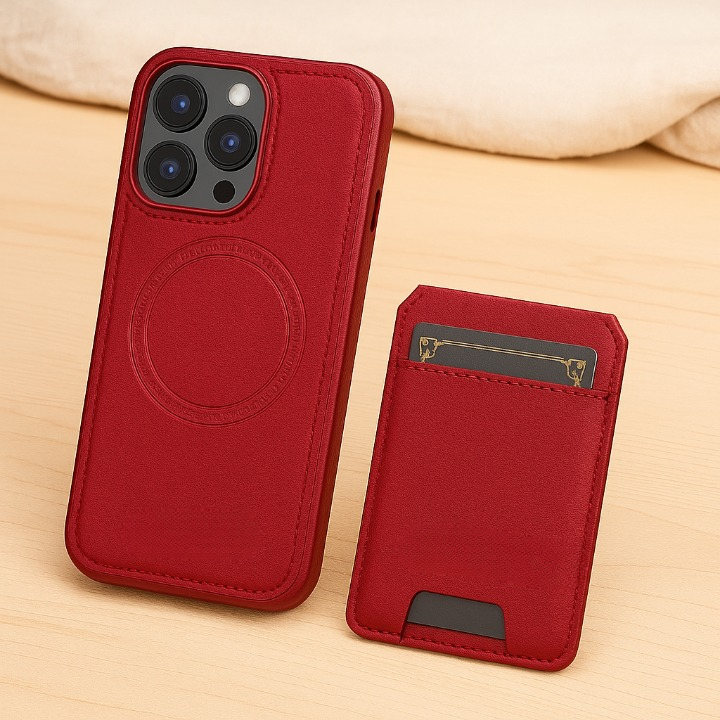 Magnetische iPhone-Brieftaschenhülle aus PU-Leder – Abnehmbares 2-in-1-Design mit Kartenfächern