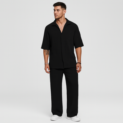 Herren-Zweiteiler – Stilvolles Casual-Outfit mit Langarmshirt und passender Hose