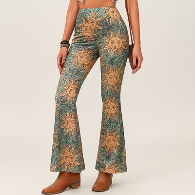 Chelsea – Boho-Schlaghose für Damen – Allover-Print, Slim Fit