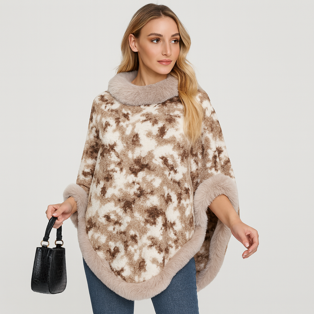 Lucille | Kuscheliger Kunstpelz-Umhang für Damen