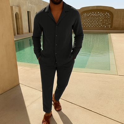 Conjunto lino elegante hombre