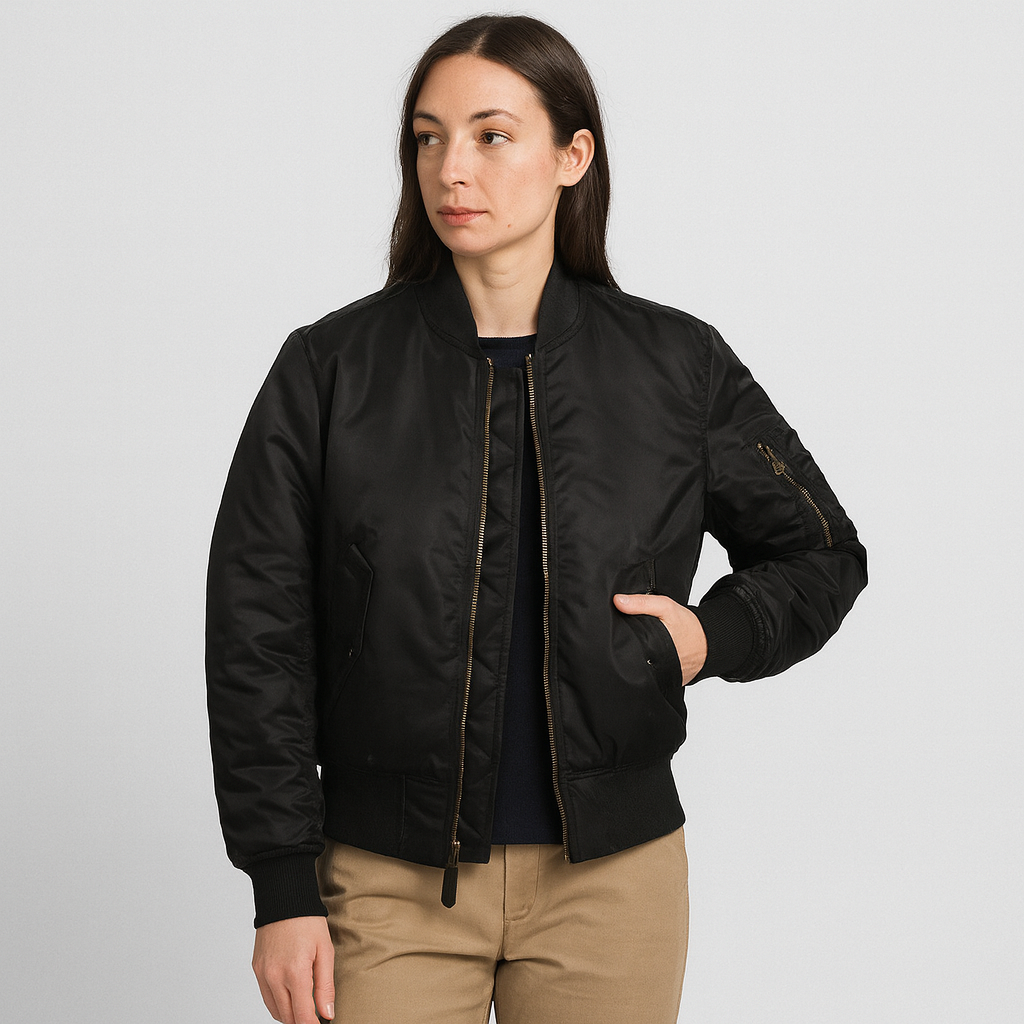 Bomberjacke für Damen MA-1 – Klassisches Design mit Rippbündchen