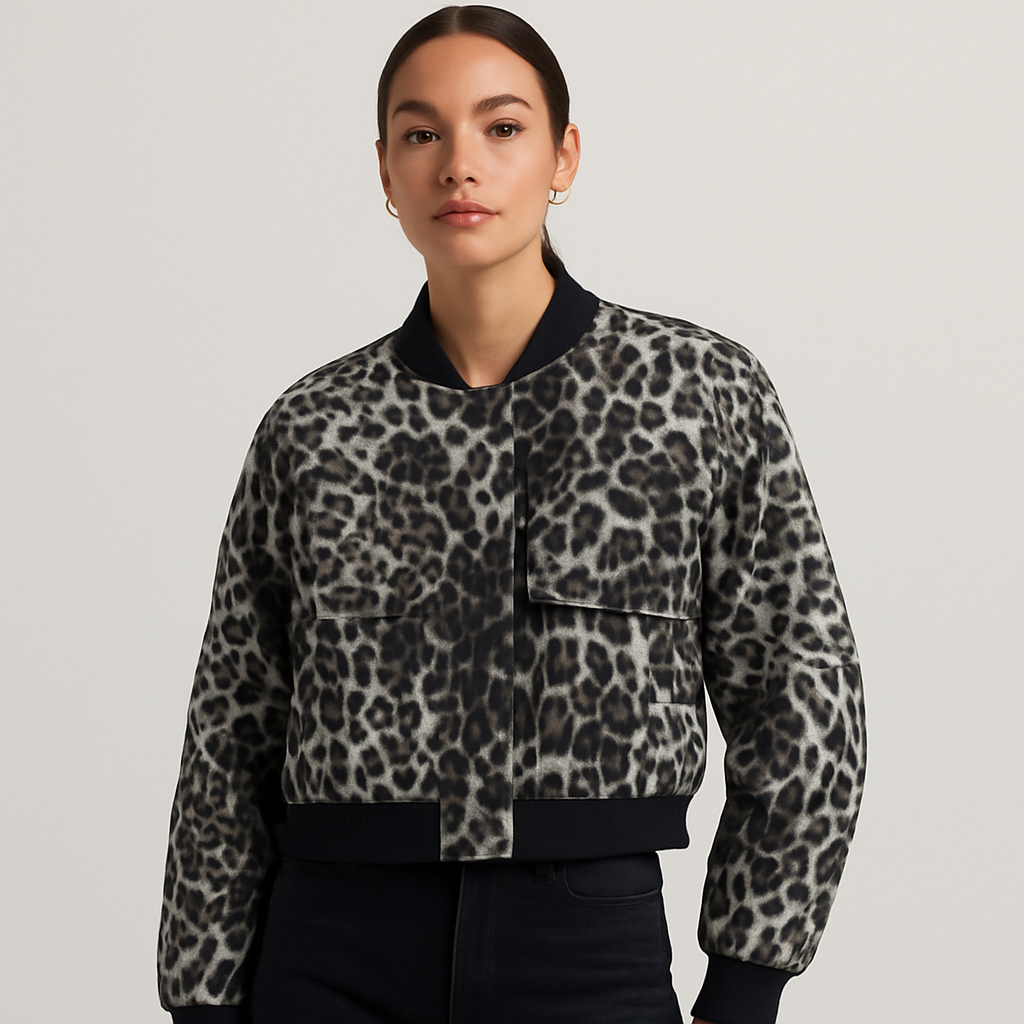 Beige weicher Fliegerjacke für Damen – Lässiger und bequemer Look