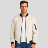 Herren-Bomberjacke mit Taschen - Donovan in Creme