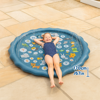 Kinder-Spritzmatte – Outdoor-Sprinkler-Spielmatte für sommerlichen Wasserspaß