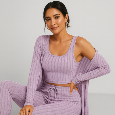Damen Stilvolles Pyjama- & Lounge-Set – Weich & Bequem für Schlaf & Freizeit