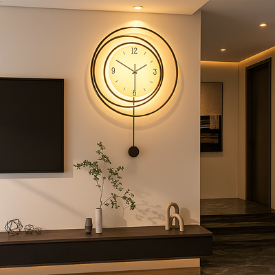 SilentGlow – Minimalistische runde Wanduhr mit deutlichen Ziffern und leisem Uhrwerk