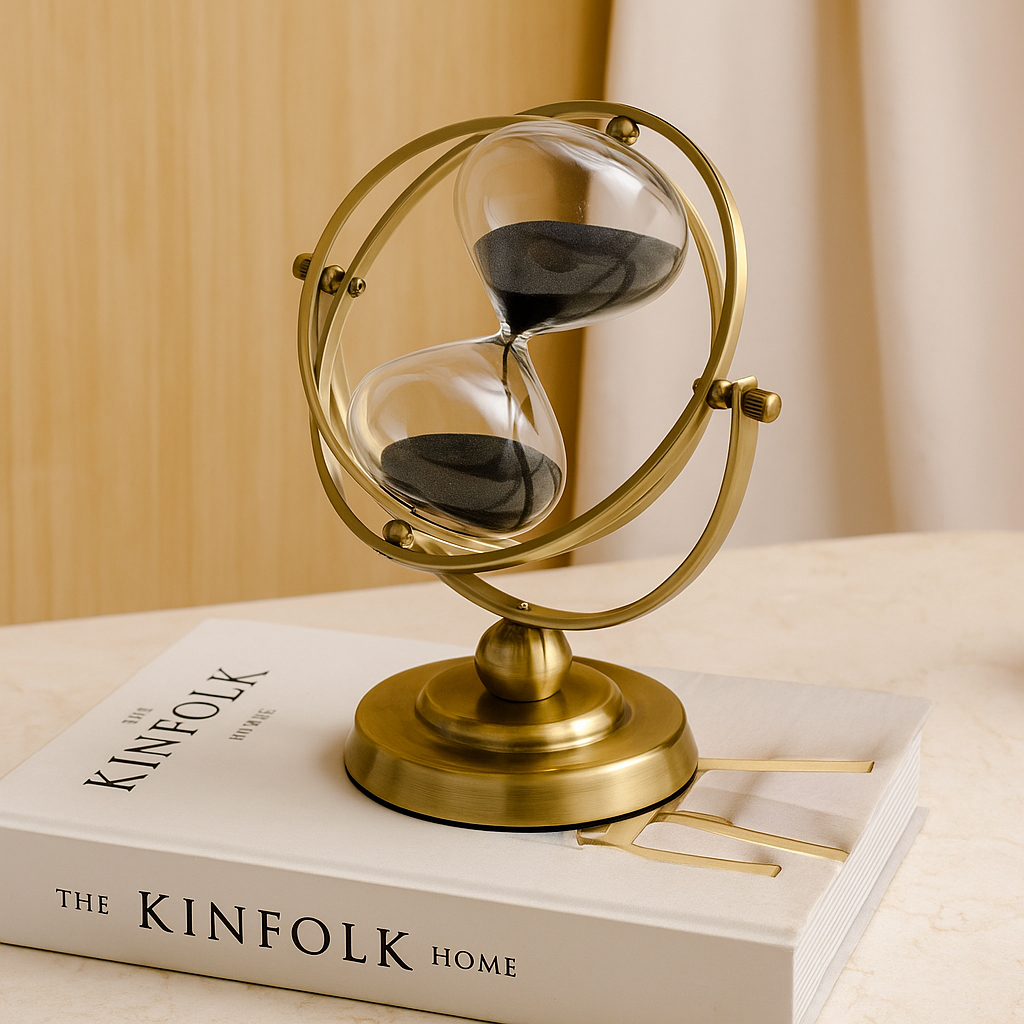 ClarityFlow – Elegante Sanduhr mit beruhigendem Sandlauf und Stil