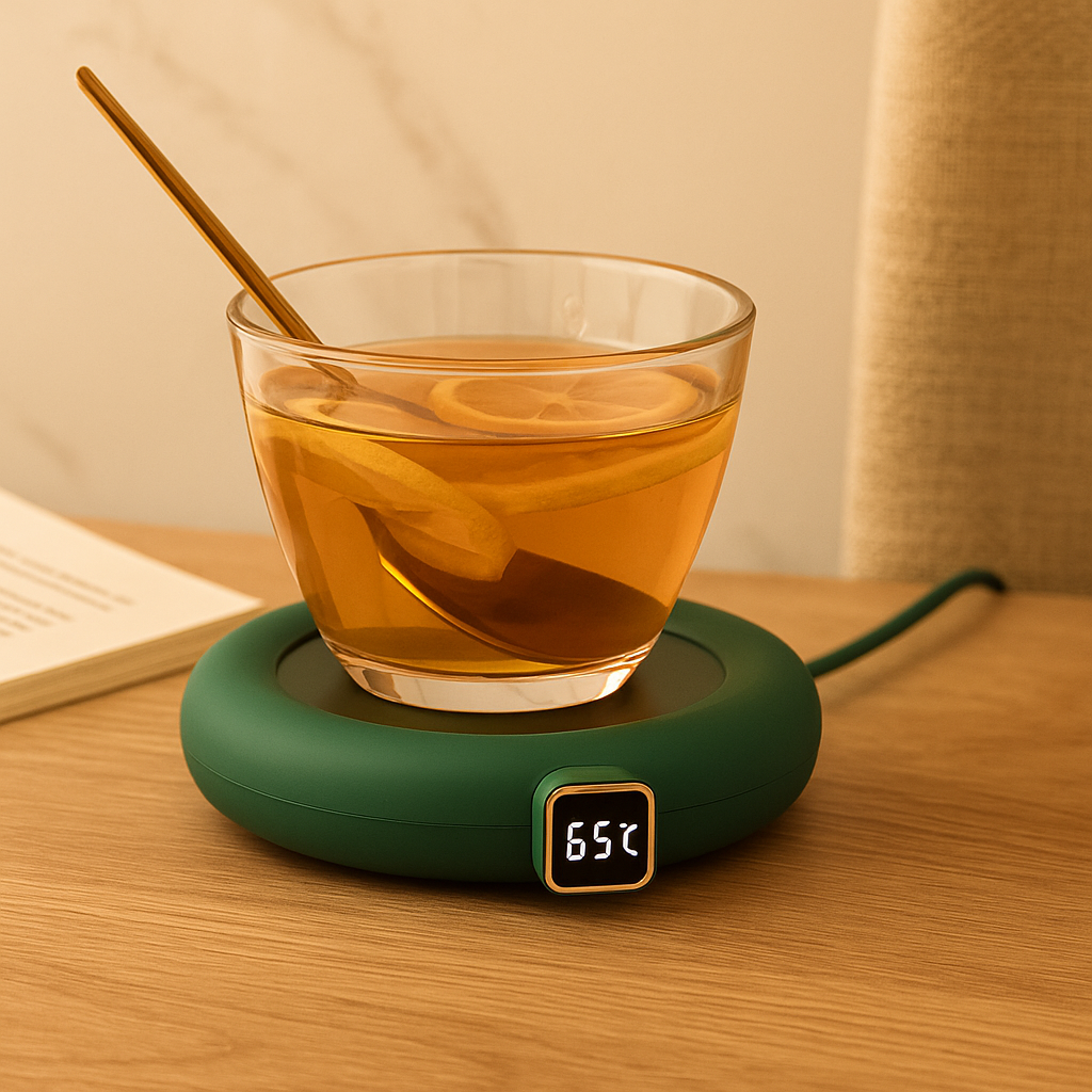 HeatWave – USB-Heißgetränkehalter mit LED-Display für perfekt temperierte Getränke