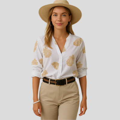 Isla Bohemian Chic Sommerbluse – Lange Ärmel Top