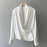 Marie Satin Bluse in Weiß