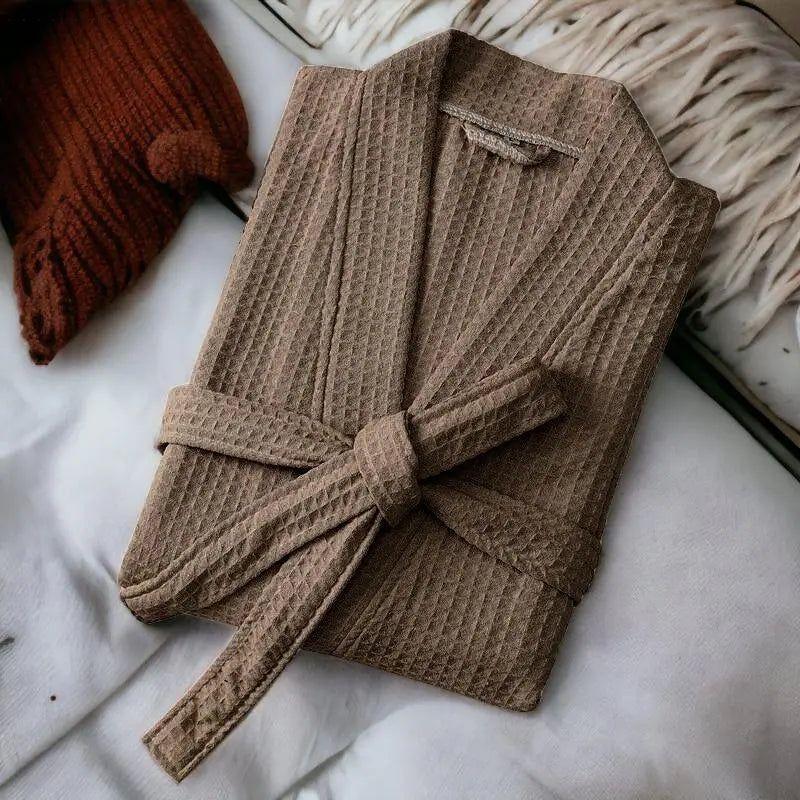 Classic Turkish Cotton Waffle Bathrobe