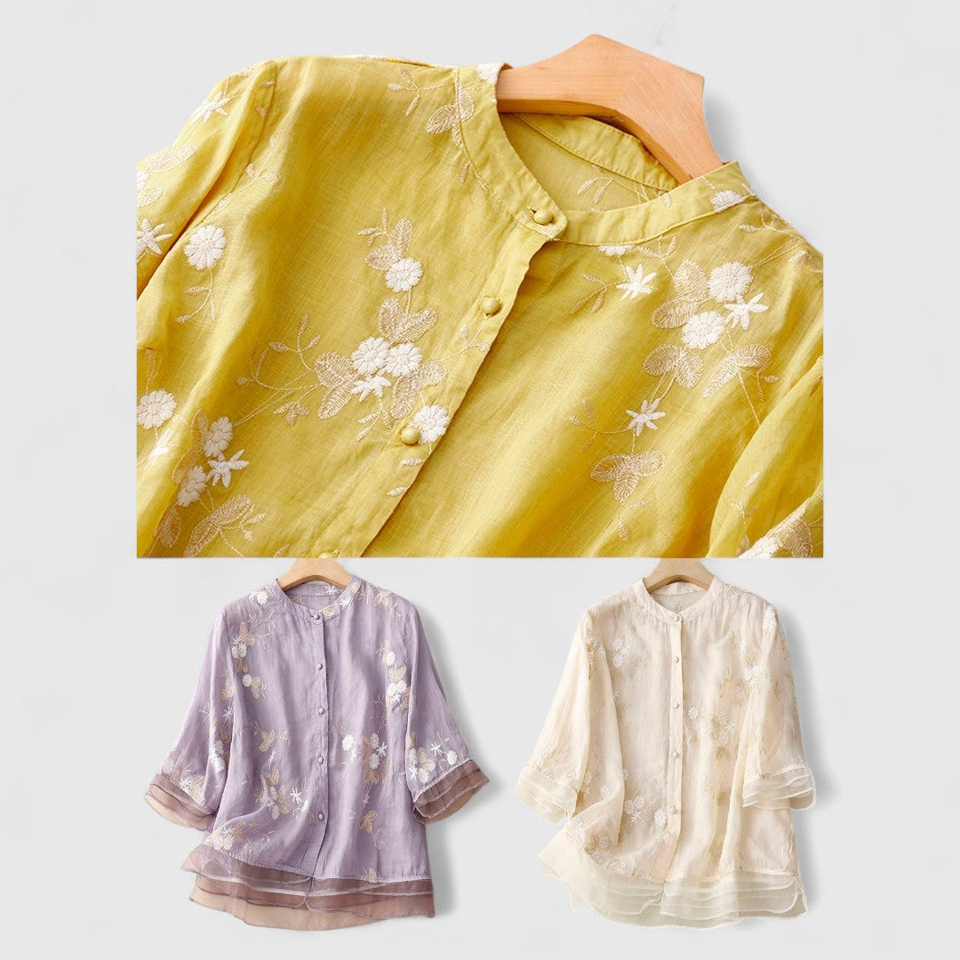 Maisie | Blumenbluse aus Premium-Materialien